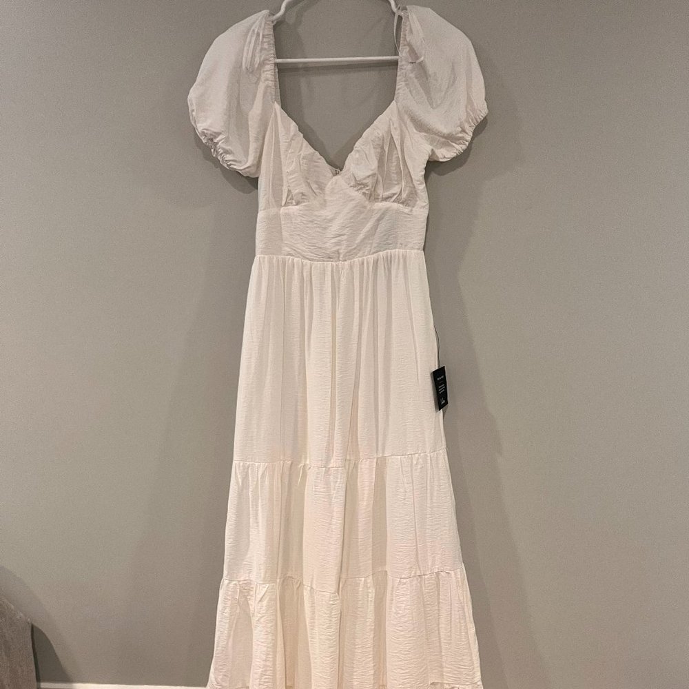 La Vita Bella White Puff Sleeve Maxi Dress, Lulus